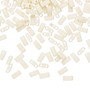 HTL2021 - Miyuki - Opaque Satin Matte Ivory - 5mm x 2.3mm - 10gms (approx 250 beads) - Half Tila Beads (two-hole)