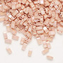 HTL596 - Miyuki - Opaque Ceylon Rainbow Light Peach - 5mm x 2.3mm - 40gms (approx 1000 beads) - Half Tila Beads (two-hole)