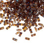 HTL4502 - Miyuki - Transparent Picasso Amber Brown - 5mm x 2.3mm - 40gms (approx 1000 beads) - Half Tila Beads (two-hole)