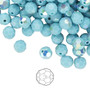 6mm - Preciosa Czech - Turquoise AB - 24pk - Faceted Round Crystal