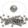 Bead, antique silver-plated steel, 3mm round. Sold per pkg of 100.