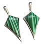 LAST STOCK: 2 x Gemstone Pendants 36mm x 18mm, Base metal Bail