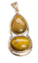 LAST STOCK: Gemstone Pendant 52mm x 25mm, Rose Gold & tiger eye, with bail