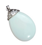 LAST STOCK: Gemstone Pendant 47mm x 26mm,  white with bail