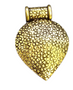 LAST STOCK: Base metal Pendant drop with circle impressions brass colour  45mm x 31mm,  with Bail - inner diameter 6mm