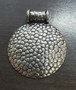 LAST STOCK: Base metal Pendant drop with circle impressions  45mm x 40mm,  with Bail - inner diameter 6mm