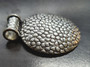 LAST STOCK: Base metal Pendant drop with circle impressions  45mm x 40mm,  with Bail - inner diameter 6mm
