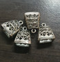 4 x Base metal two sided Hollow Bell shape Charms  15mm x 12mm