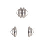 Clasp, Mag-Lok®, magnetic, rhodium-plated brass, 10.8x7.7mm ribbed rondelle. Sold per pkg of 12.