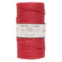 Cord, Hemptique®, polished hemp, red, 1.8mm diameter, 48-pound test. Sold per 205-foot spool.