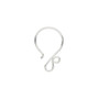 Ear wire, sterling silver, 19.5mm French hook with open loop, 20 gauge. Sold per pair.