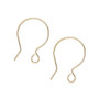 Ear wire, gold-plated brass, 20mm French hook with open loop, 20 gauge. Sold per pkg of 10 pairs.