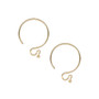 Ear wire, gold-plated brass, 15mm French hook with 1.5mm ball and open loop, 20 gauge. Sold per pkg of 5 pairs.