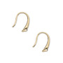 Ear wire, gold-plated brass, 14mm fancy fishhook with closed loop, 20 gauge. Sold per pkg of 5 pairs.