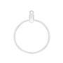 Beading hoop, silver-plated steel, 26mm smooth round with closed loop. Sold per pkg of 10.