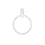 Beading hoop, silver-plated steel, 20mm smooth round with closed loop. Sold per pkg of 10.
