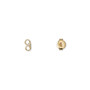 Earnut, gold-plated brass, 4.5mm round. Sold per pkg of 50 pairs.