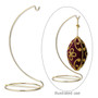 Ornament stand, brass-finished steel, 7-1/2 x 4 x 3-1/2 inches with hook. Sold per pkg of 6.
