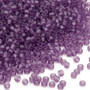 Seed bead, Dyna-Mites™, glass, translucent matte purple, #11 round. Sold per 40-gram pkg.
