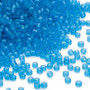 Seed bead, Dyna-Mites™, glass, translucent matte turquoise blue, #11 round. Sold per 40-gram pkg.