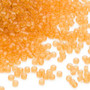 Seed bead, Dyna-Mites™, glass, translucent matte amber yellow, #11 round. Sold per 40-gram pkg.