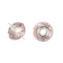 Bead, Dione®, Celestial Crystal® and silver-plated brass, 32-facet, pink, 13x9mm-14x10mm faceted rondelle. Sold per pkg of 10.