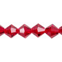 10mm - Celestial Crystal® - Transparent Red - 8" Strand - Faceted Bicone Crystal