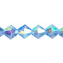 10mm - Celestial Crystal® - Transparent Light Blue AB - 8" Strand - Faceted Bicone Crystal
