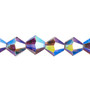 10mm - Celestial Crystal® - Transparent Amethyst Purple AB - 8" Strand - Faceted Bicone Crystal