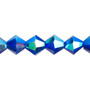 10mm - Celestial Crystal® - Transparent Cobalt AB - 8" Strand - Faceted Bicone Crystal