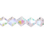 10mm - Celestial Crystal® - Pink AB - 8" Strand - Faceted Bicone Crystal