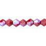 8mm - Celestial Crystal® - Opaque Red AB - 15.5" Strand - Faceted Bicone Crystal