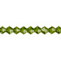 6mm - Celestial Crystal® - Transparent Peridot Green - 15.5" Strand - Faceted Bicone Crystal