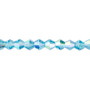 6mm - Celestial Crystal® - Transparent Turquoise AB - 15.5" Strand - Faceted Bicone Crystal