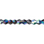 6mm - Celestial Crystal® - Opaque Black AB - 15.5" Strand - Faceted Bicone Crystal