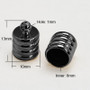 10 x Cord Ends (8mm I.D), 10mm x 13mm long Corrugated Black