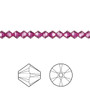 Bead, Crystal Passions®, Fuschia, 4mm bicone (5328). Sold per pkg of 48.