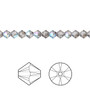 Bead, Crystal Passions®, Black Diamond Shimmer, 4mm bicone (5328). Sold per pkg of 48.