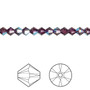 Bead, Crystal Passions®, Amethyst Shimmer, 4mm bicone (5328). Sold per pkg of 48.