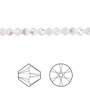 Bead, Crystal Passions®, White Opal Shimmer, 4mm bicone (5328). Sold per pkg of 48.