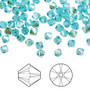 Bead, Crystal Passions®, Light Turquoise Glacier Blue, 4mm bicone (5328). Sold per pkg of 48.