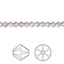 Bead, Crystal Passions®, Black Diamond Shimmer 2X, 4mm bicone (5328). Sold per pkg of 48.