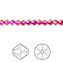 Bead, Crystal Passions®, Light Siam Shimmer 2X, 4mm bicone (5328). Sold per pkg of 48.