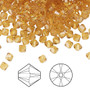 Bead, Crystal Passions®, Golden Topaz, 4mm bicone (5328). Sold per pkg of 144.