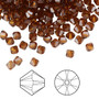 Bead, Crystal Passions®, Light Amber, 4mm bicone (5328). Sold per pkg of 144.