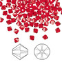 Bead, Crystal Passions®, Light Siam, 4mm bicone (5328). Sold per pkg of 144.