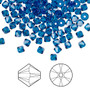Bead, Crystal Passions®, Capri Blue, 4mm bicone (5328). Sold per pkg of 144.