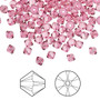 Bead, Crystal Passions®, Rose, 4mm bicone (5328). Sold per pkg of 144.