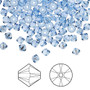 Bead, Crystal Passions®, Light Sapphire, 4mm bicone (5328). Sold per pkg of 144.