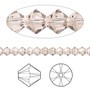 Bead, Crystal Passions®, Light Silk, 4mm bicone (5328). Sold per pkg of 144.